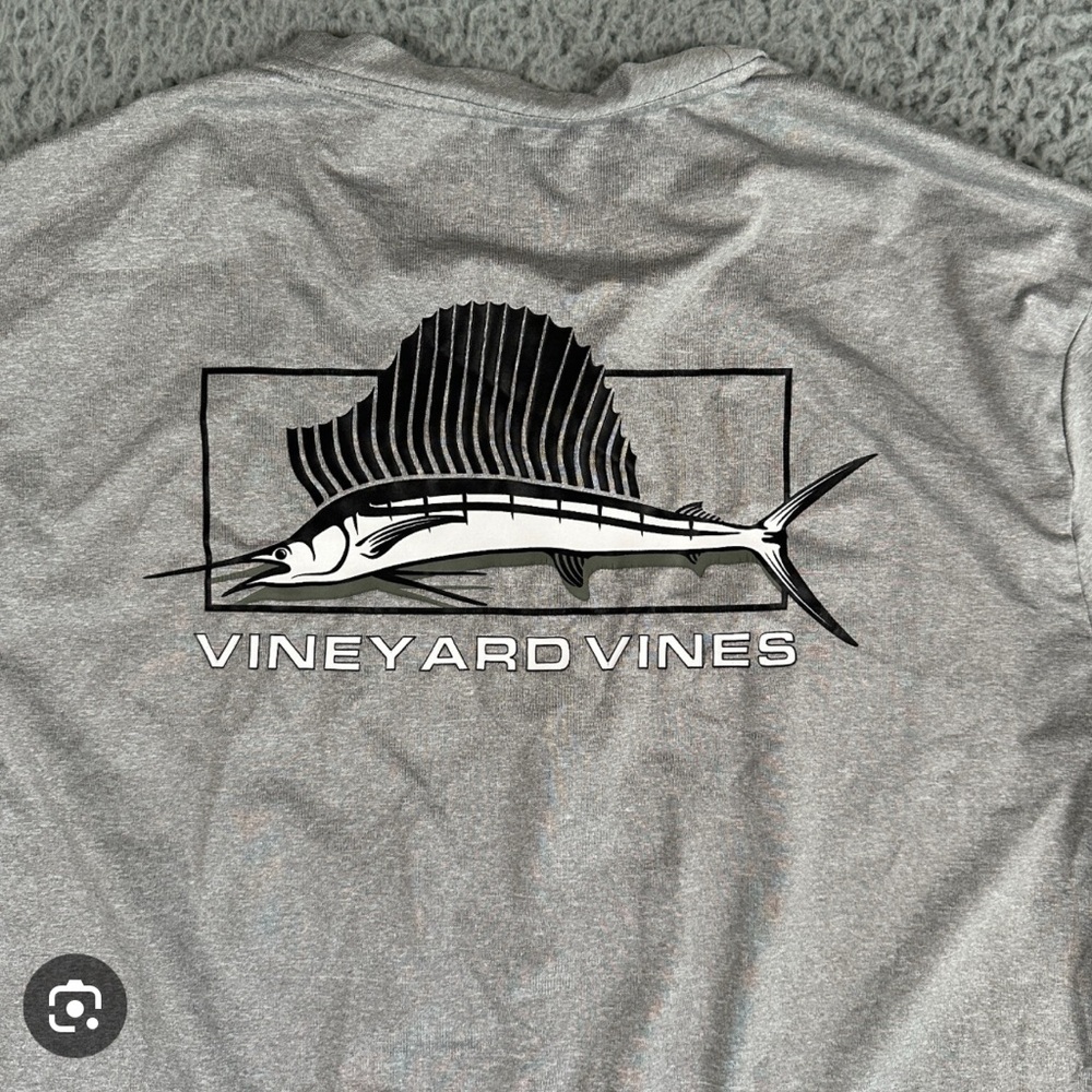 Vineyard Vines Gray Long Sleeve Tee Performance Fabric Size S